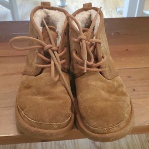 ECU Classic Brown Boys Ugg Lace Up Boots size 3